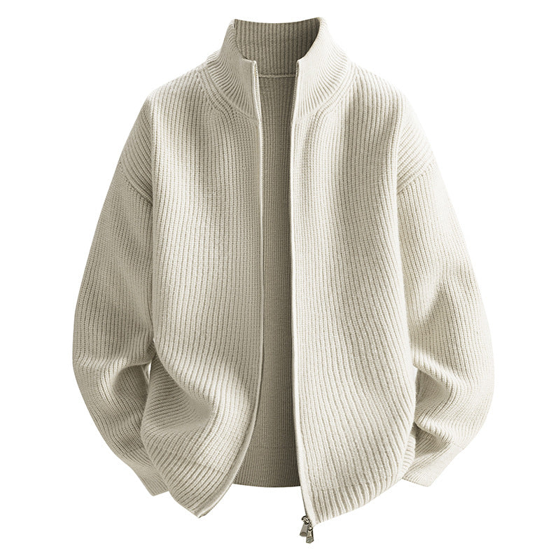 Damen modische Strickjacke mit hohem Kragen und Reißverschluss Krohn-e