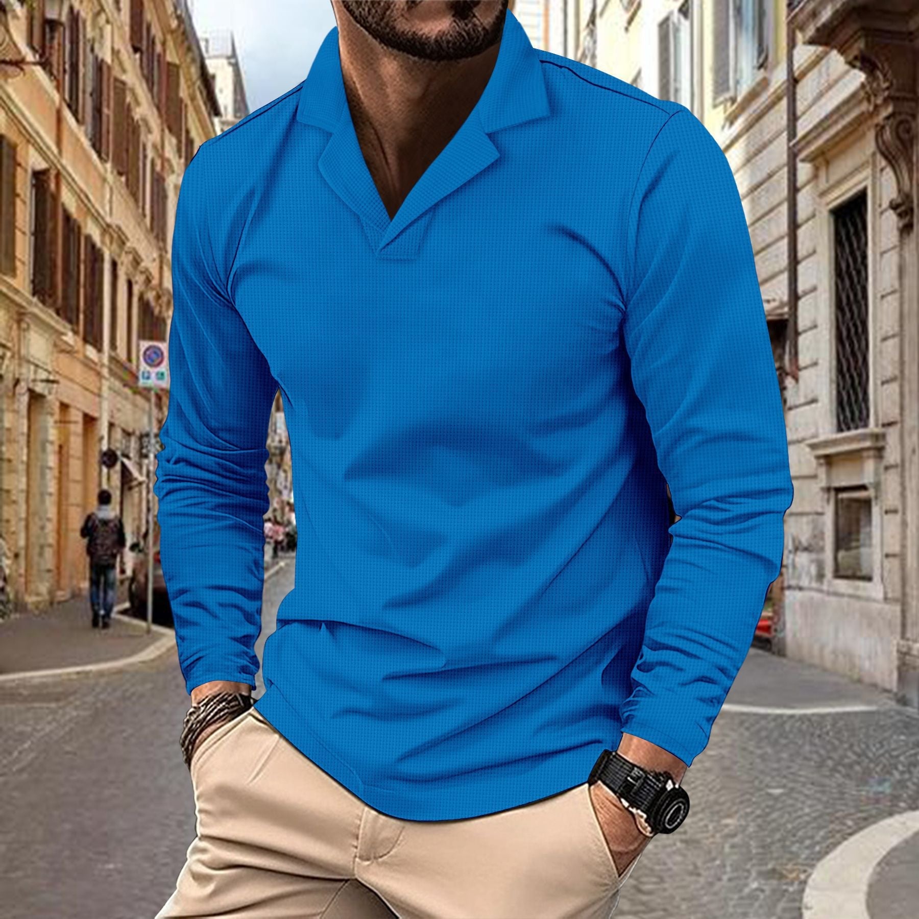 Herren modisches Langarmshirt mit strukturiertem Design Krohn-e