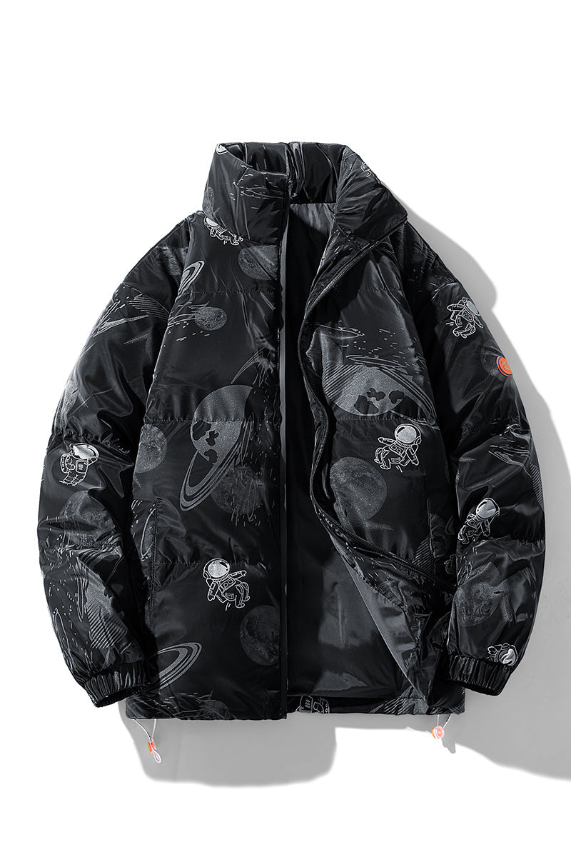 Damen futuristische Steppjacke mit astronautischen Mustern Krohn-e