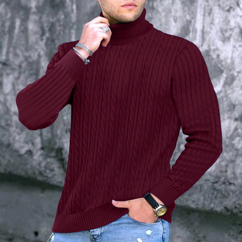 Herren moderner Rollkragenpullover mit strukturiertem Design Krohn-e