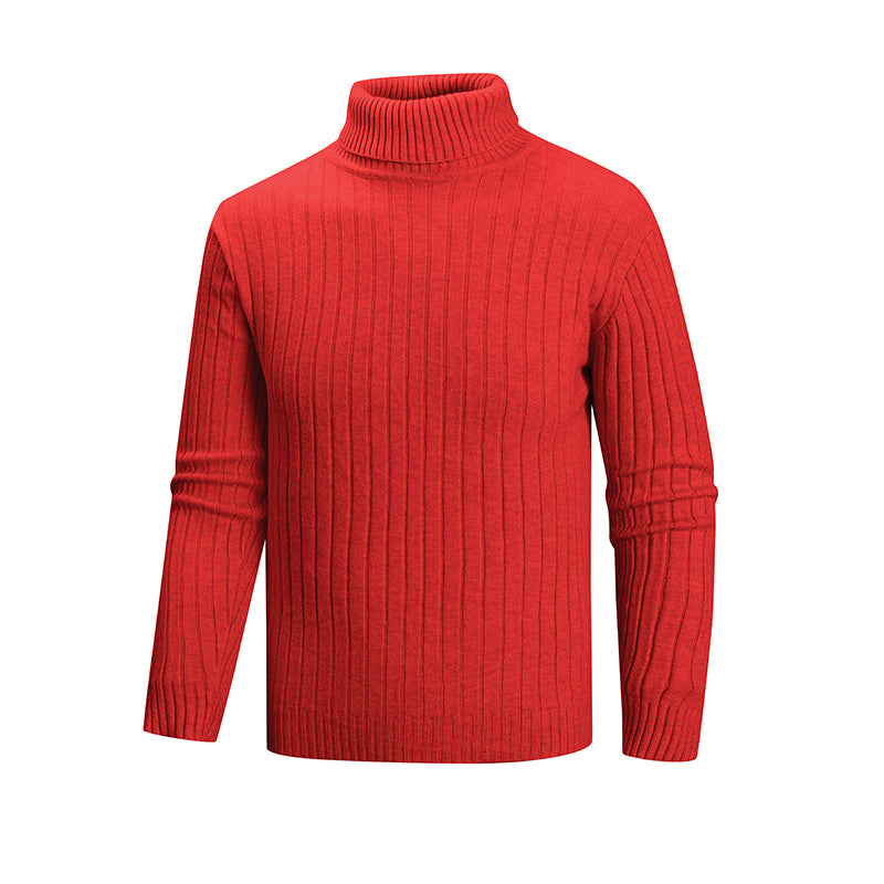 Herren eleganter Pullover mit hohem Kragen und feiner Rippenstruktur Krohn-e