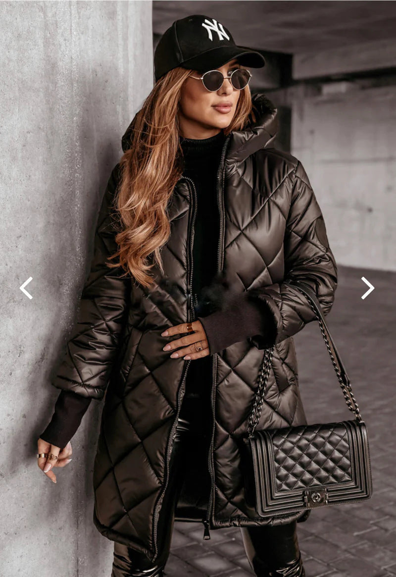 Damen Lässige Steppjacke mit Kapuze und praktischen Taschen Krohn-e