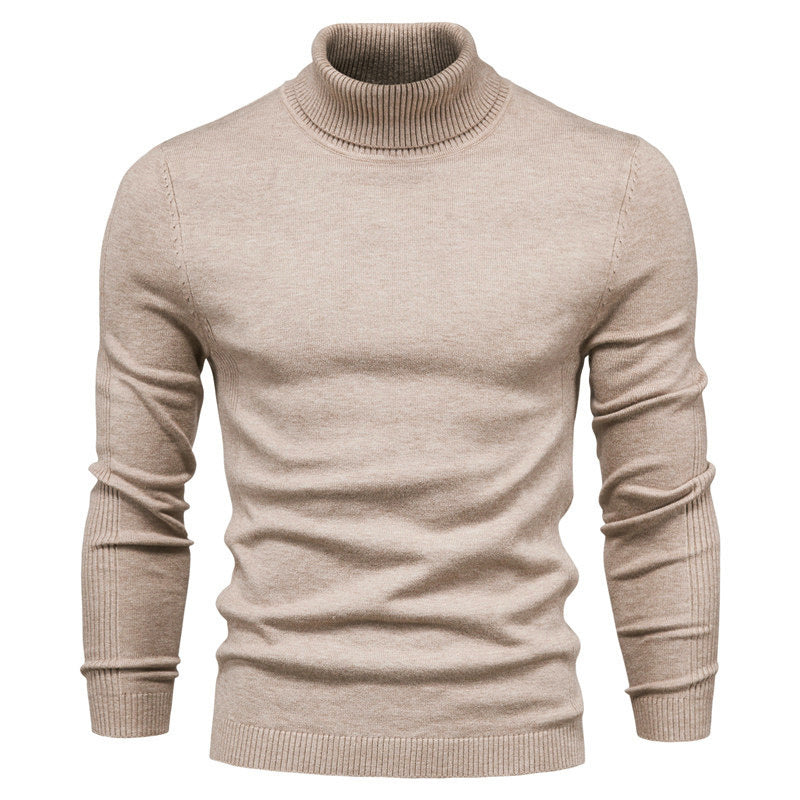 Herren Strickpullover mit hohem Kragen und feinem Rippmuster Krohn-e