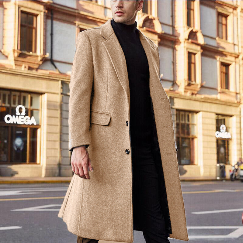 Herren eleganter, klassischer Schnitt Mantel mit hohem Kragen Krohn-e
