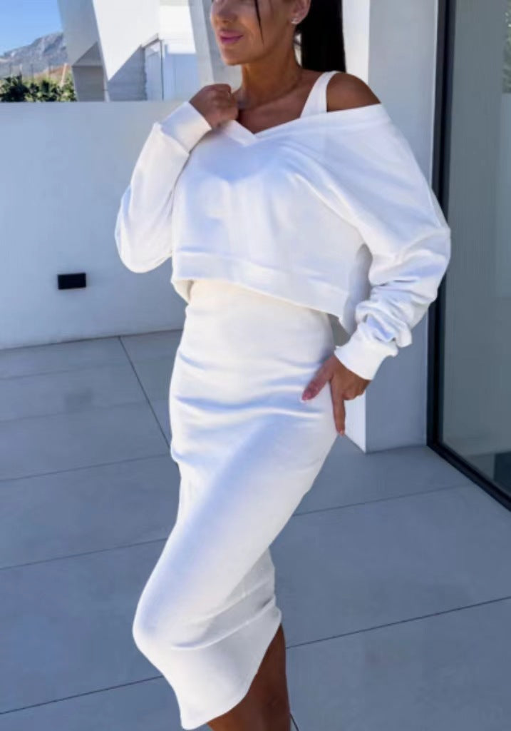 Damen Freizeit-Minikleid- und Sweater-Kombination Krohn-e