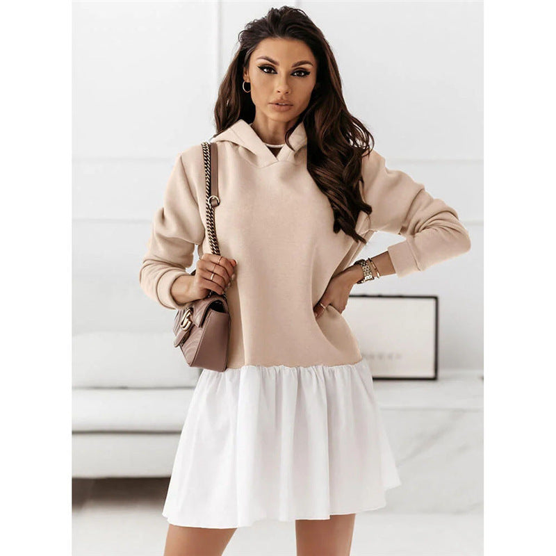 Damen Hoodie-Kleid mit Rüschendetail Krohn-e