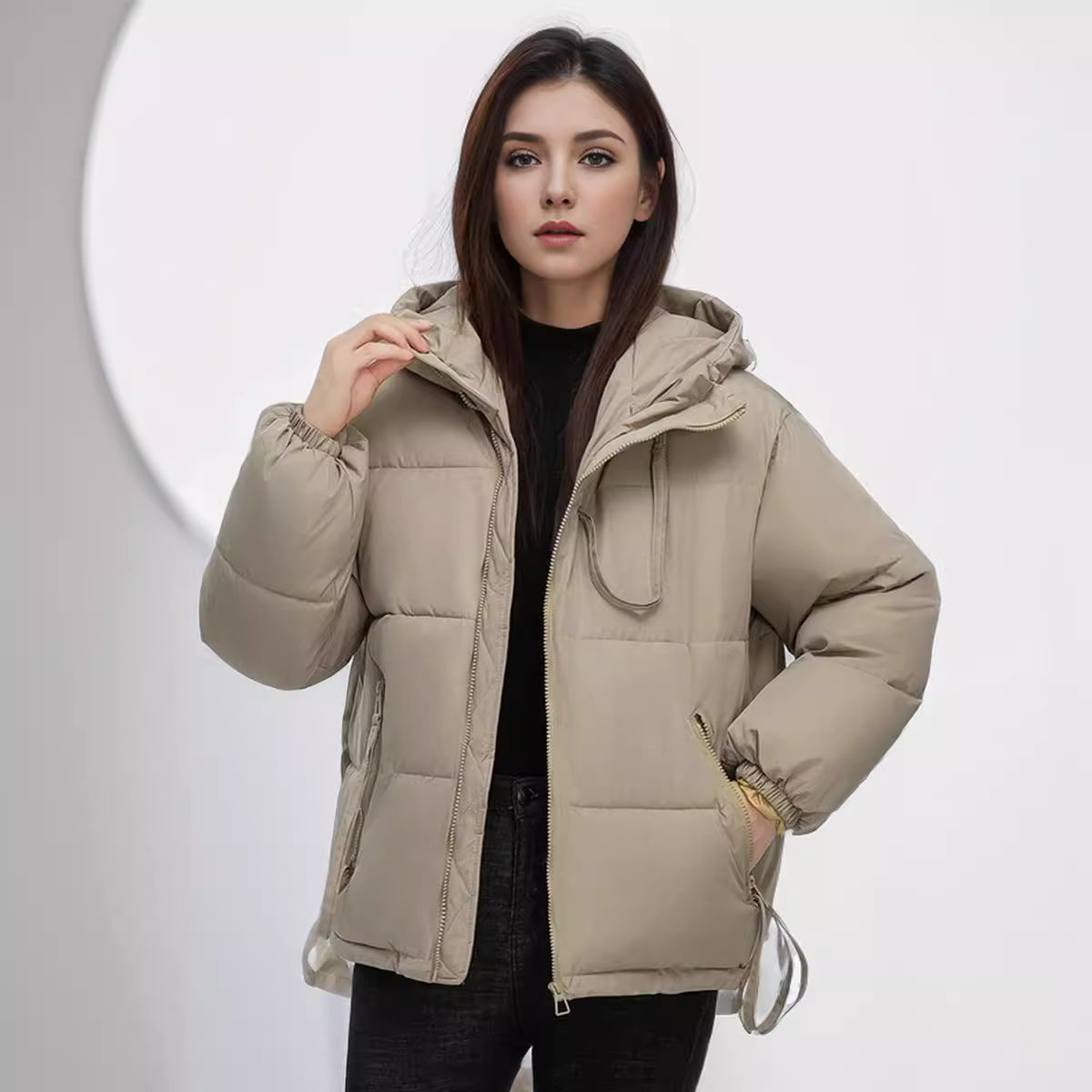 Damen wasserabweisende Winterjacke mit verstellbarer Kapuze und praktischen Taschen Krohn-e