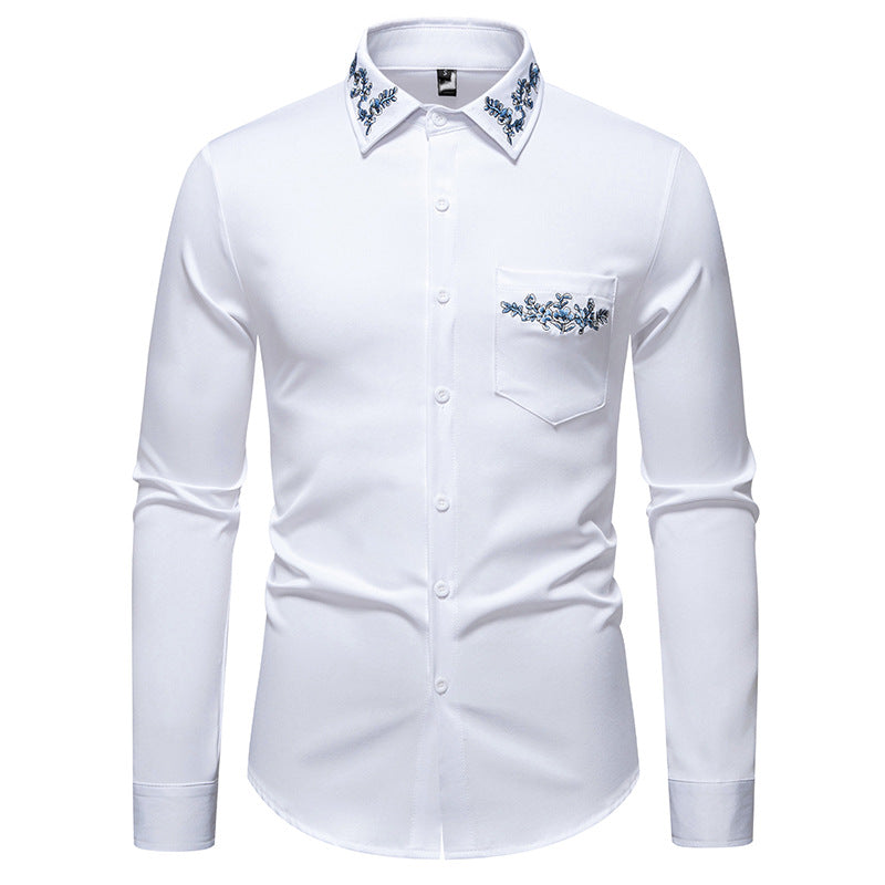 Herren Elegantes Hemd mit floralem Design und dezentem Stehkragen Krohn-e