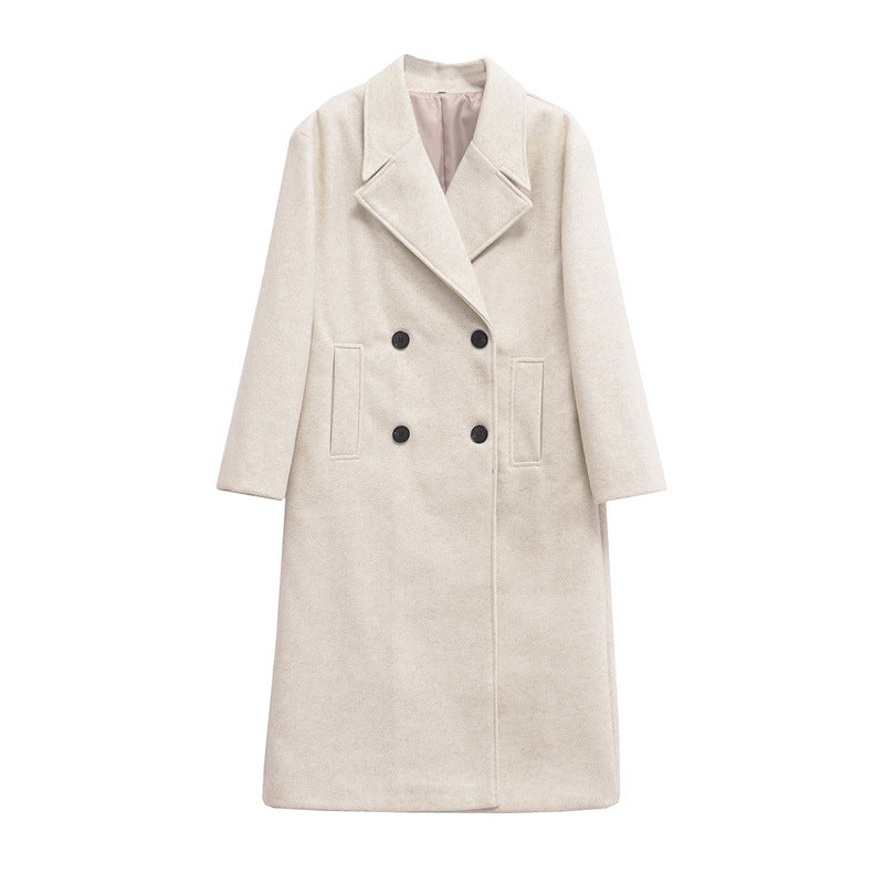 Damen Eleganter Übergrößen Doppelreiher-Wollmantel Krohn-e
