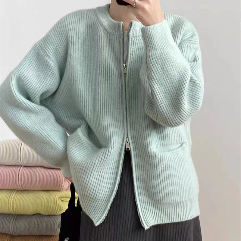 Damen Kuscheliger Strickcardigan mit Reißverschluss und gemütlicher Passform Krohn-e