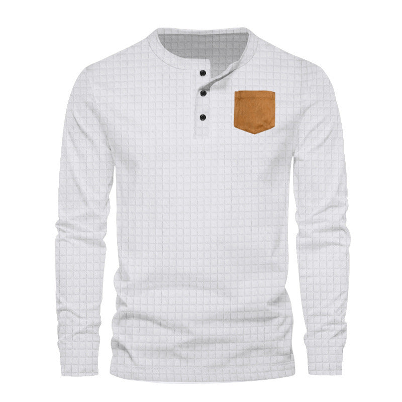 Herren Langarmshirt mit strukturiertem Design applikation Krohn-e