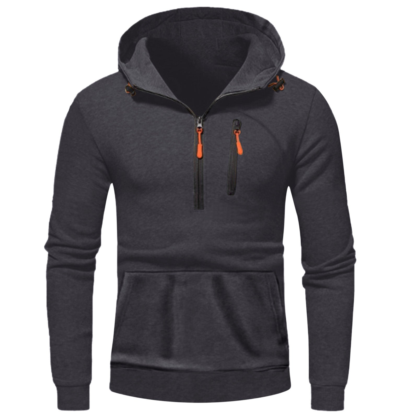 Herren moderner Kapuzenpullover mit innovativem halben Reißverschluss Krohn-e