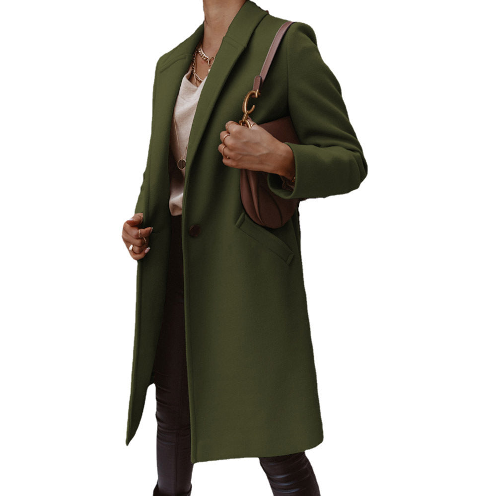 Damen Eleganter Wollmantel mit schmaler Silhouette und praktischen Taschen Krohn-e