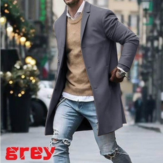 Herren eleganter und lässiger Langmantel aus hochwertigem Material Krohn-e