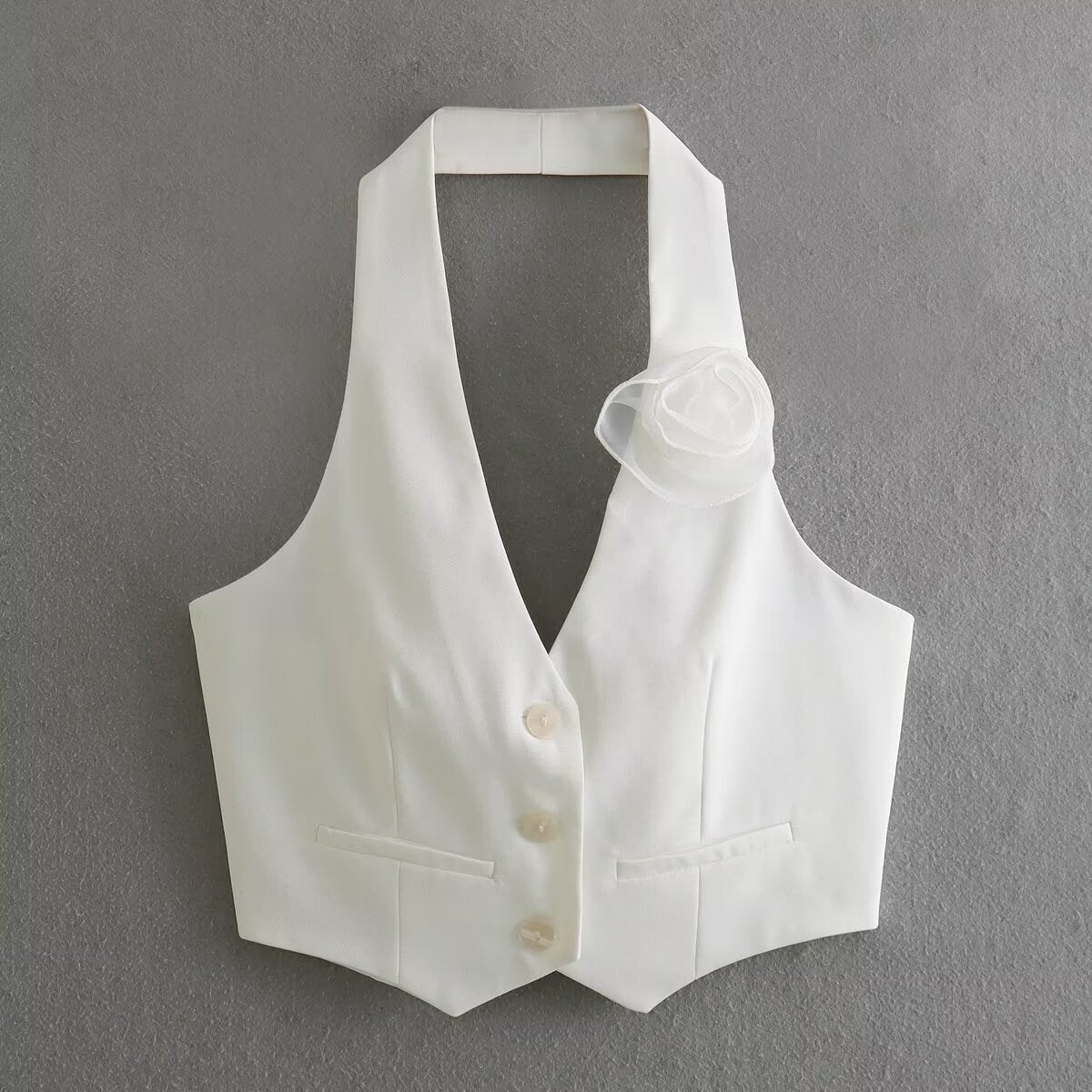 Damen Elegante Weste mit Blütenapplikation Krohn-e
