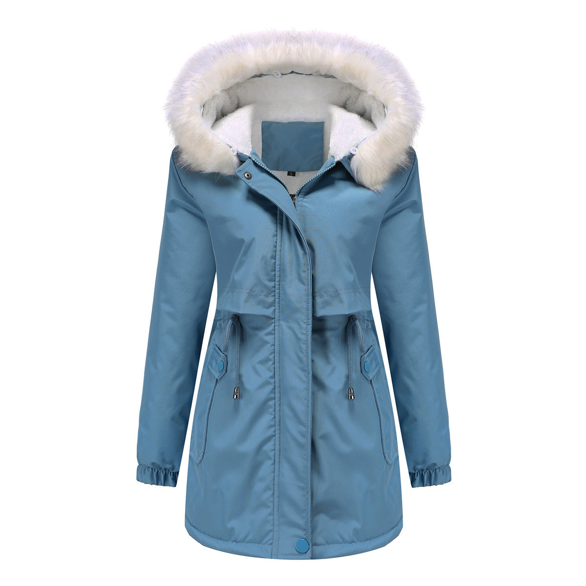 Damen modische Winterjacke mit abnehmbarem Fellkragen Krohn-e