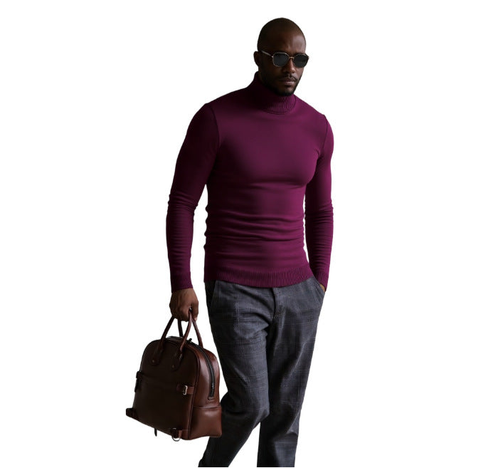 Herren rollkragen pullover mit feiner Struktur Krohn-e
