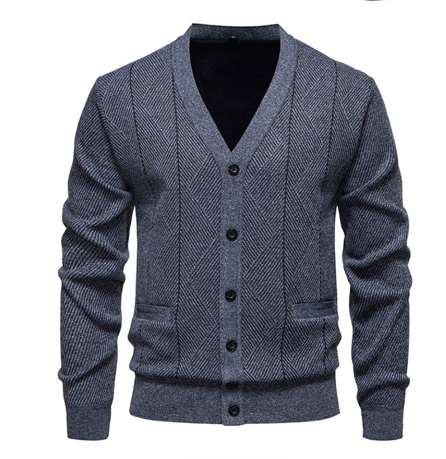 Herren modische Strickjacke mit einzigartigem Rautenmuster Krohn-e