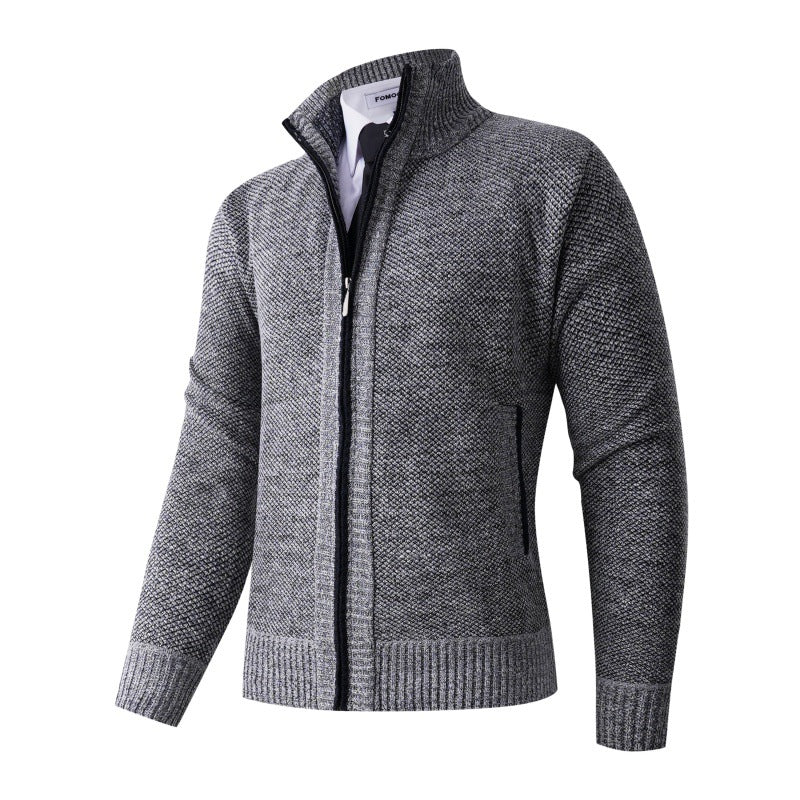 Herren stylische Strickjacke mit hohem Kragen und praktischen Taschen Krohn-e