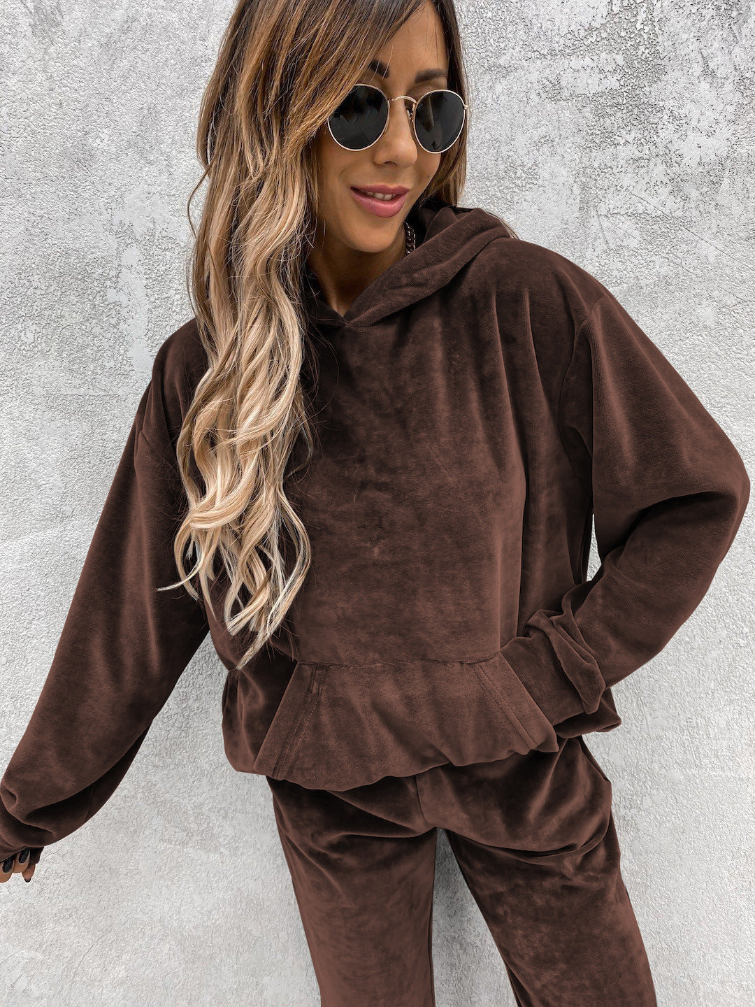 Damen kuscheliges Fleece-Set mit oversized Hoodie und bequemen Jogginghosen Krohn-e