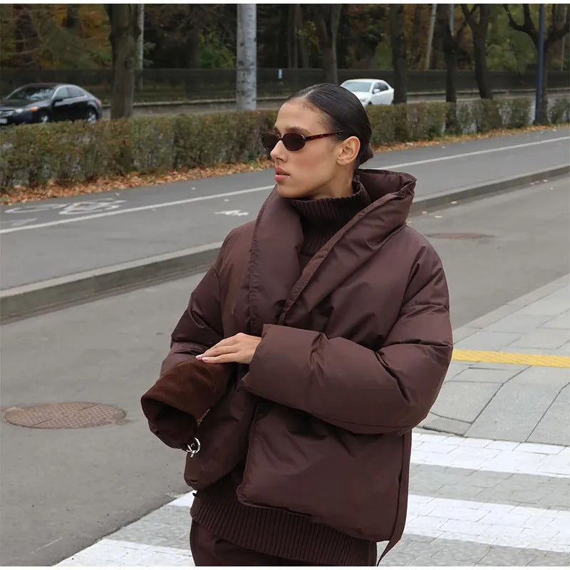 Damen Praktische und modische Daunenjacke mit Gürtel Krohn-e