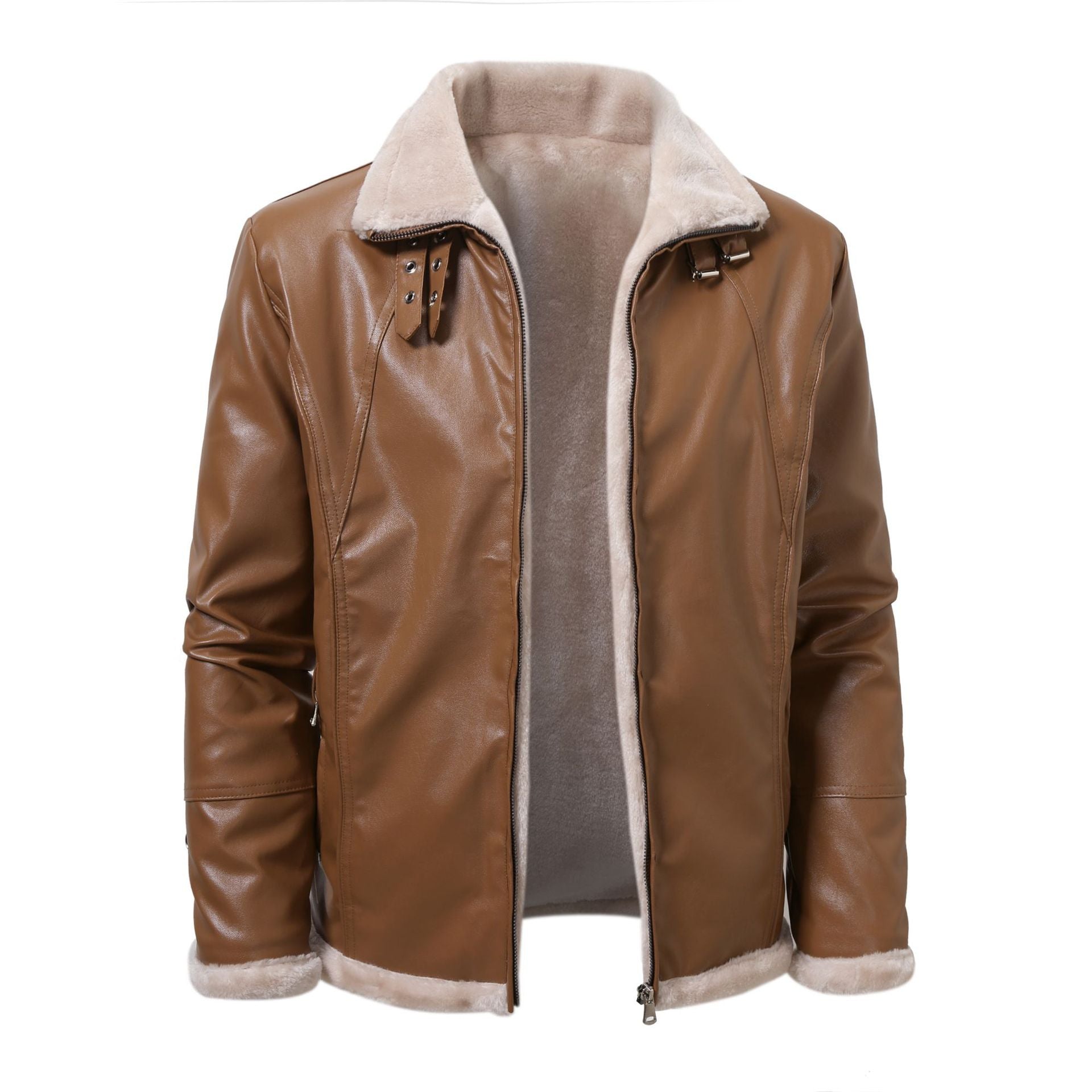 Herren eleganter Kunstlederjacke mit warmer Fütterung Krohn-e