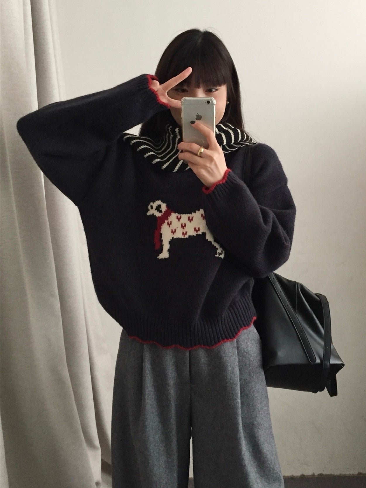 Damen kuscheliger Pullover mit Tiermotiv Krohn-e