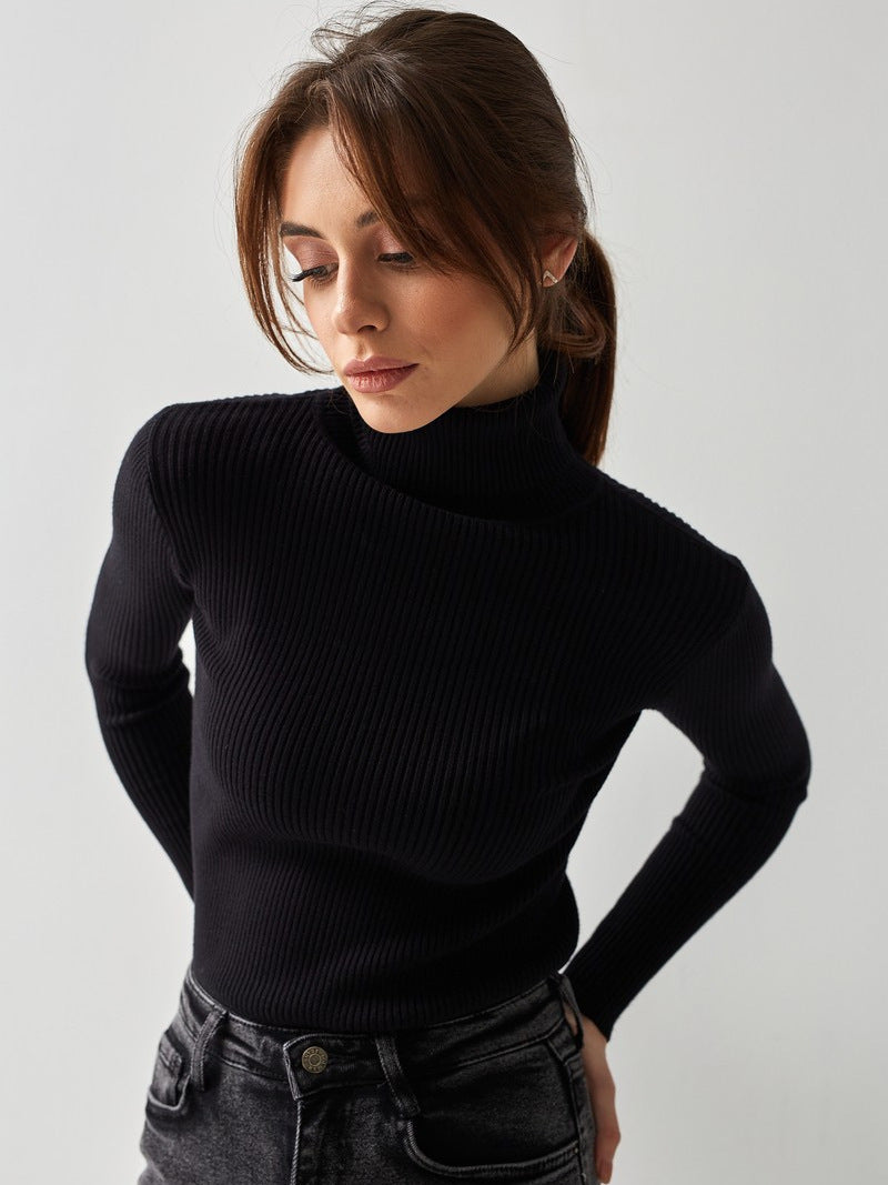 Damen Rollkragenpullover mit geripptem Design und lässigem Schnitt Krohn-e