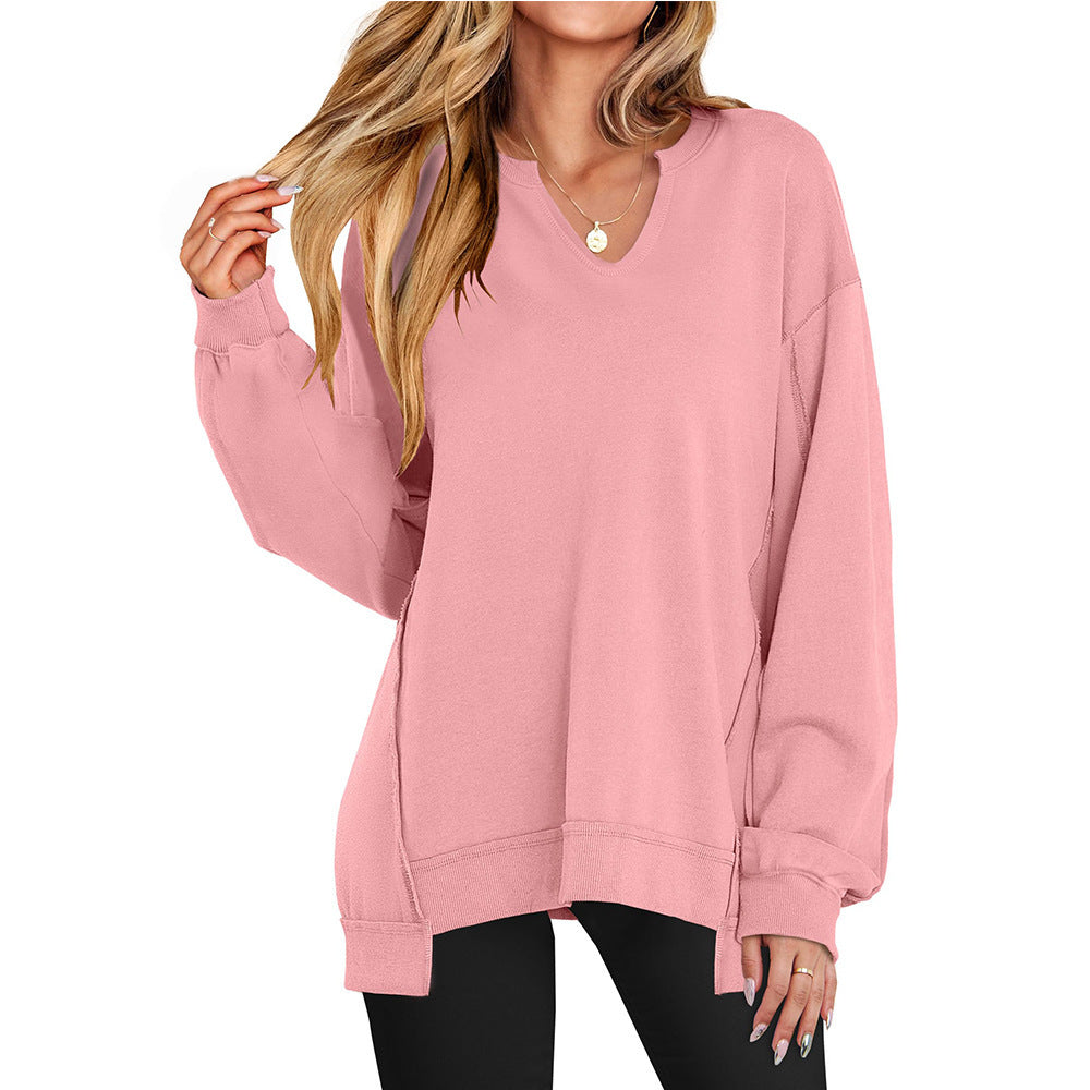 Damen Lässiger pullover mit V-Ausschnitt und überschnittenen Ärmeln Krohn-e