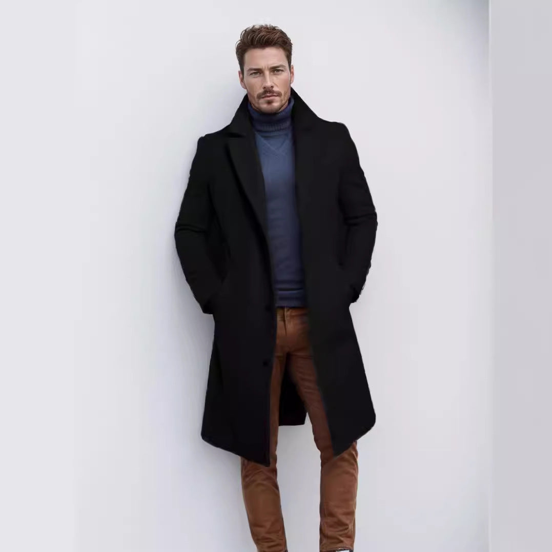Herren eleganter, langer Wintermantel Krohn-e