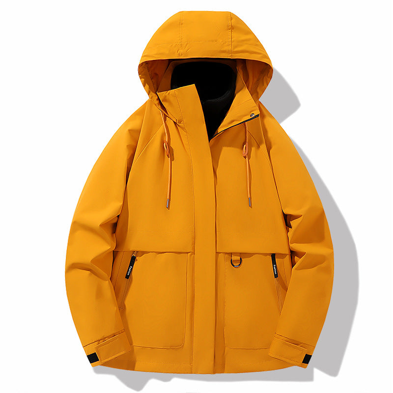 Herren wetterfeste Outdoor-Jacke mit verstellbarer Kapuze und praktischen Taschen Krohn-e