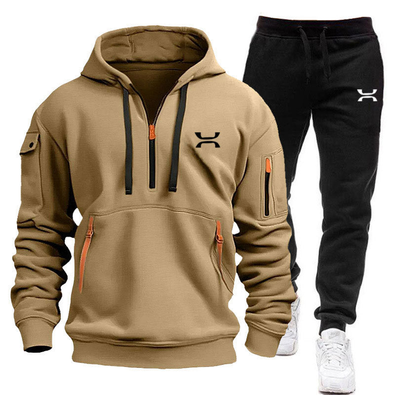 Herren sportliches Hoodie- und Jogginganzug-Set mit funktionalen Taschen und sportlichem Schnitt Krohn-e