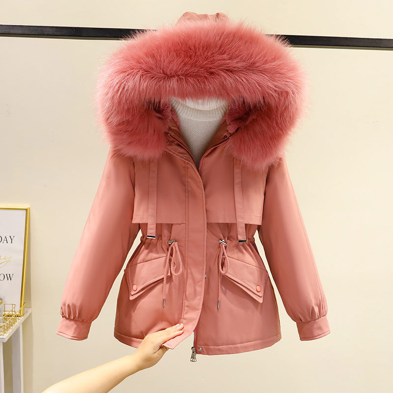 Damen Winterjacke mit funktionalem Reißverschluss und abnehmbarem Kunstpelzkragen Krohn-e