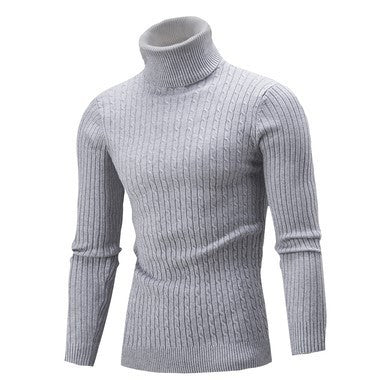 Herren stilvoller Rollkragenpullover mit Zopfmuster Krohn-e