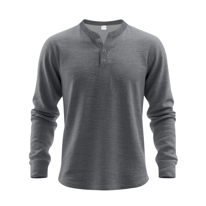 Herren Langarm-Henley-Shirt aus weichem Baumwollmix Krohn-e