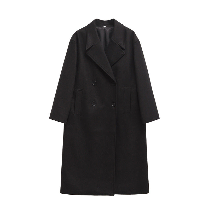 Damen Eleganter Übergrößen Doppelreiher-Wollmantel Krohn-e