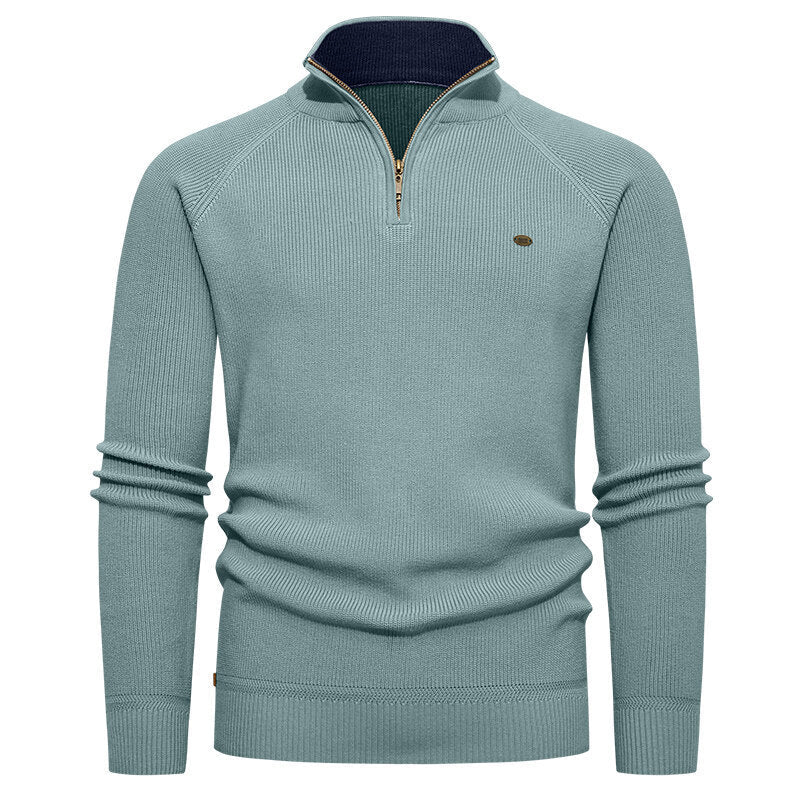 Herren Strickpullover mit Stehkragen und Reißverschluss Krohn-e