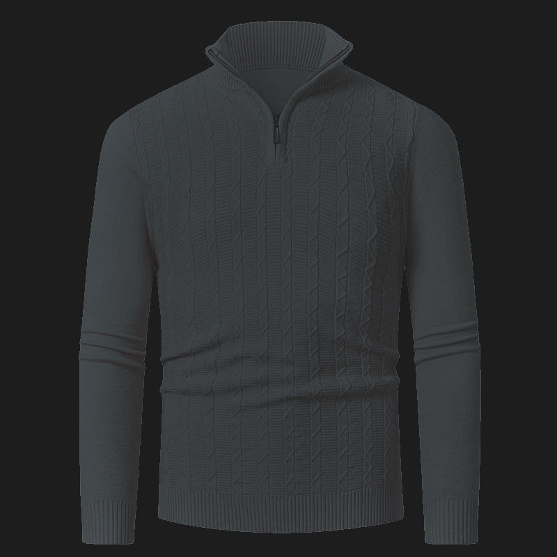 Herren Strickpullover mit modernem Kragen und Reißverschluss Krohn-e