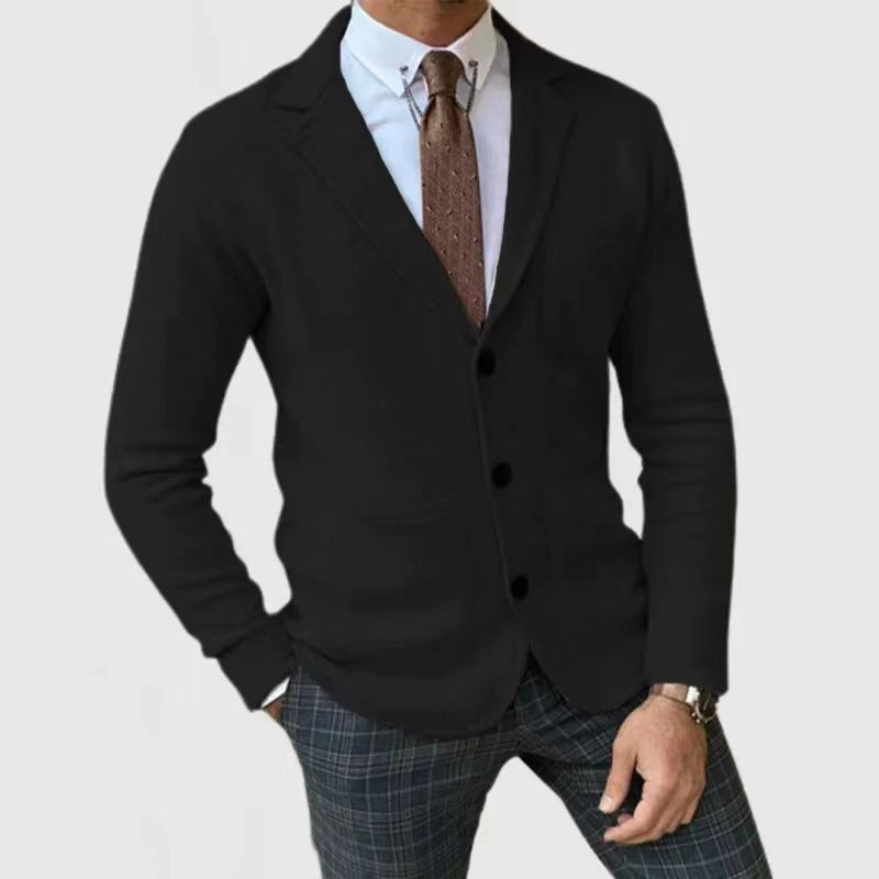 Herren Strickblazer mit Knopfleiste und praktischen Taschen Krohn-e