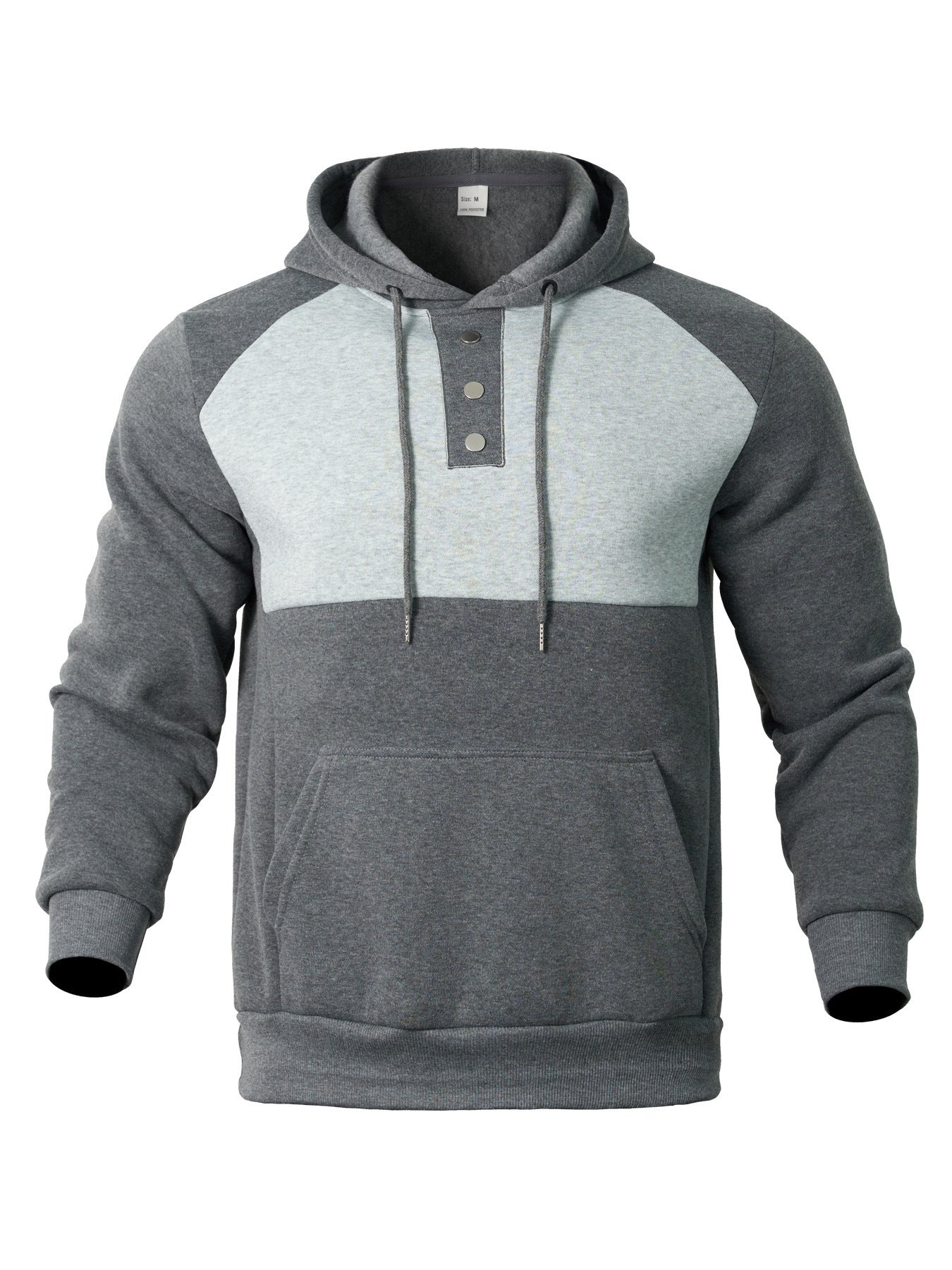 Herren Hoodie mit Knopfleiste und Kontrastdetails Krohn-e