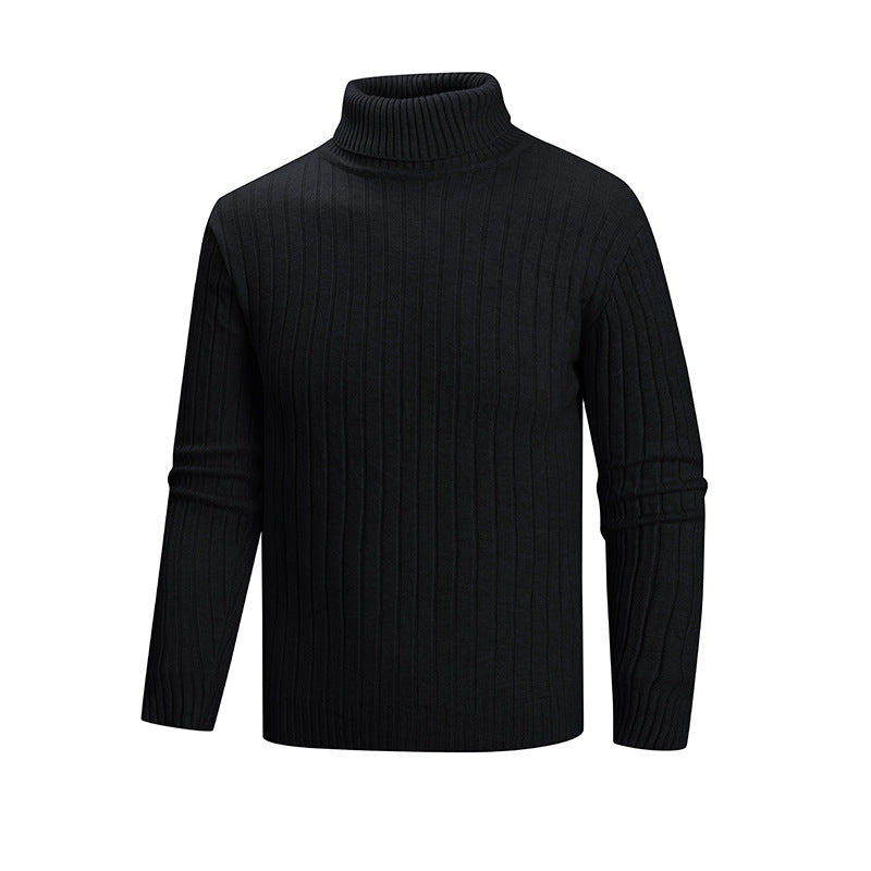 Herren eleganter Pullover mit hohem Kragen und feiner Rippenstruktur Krohn-e