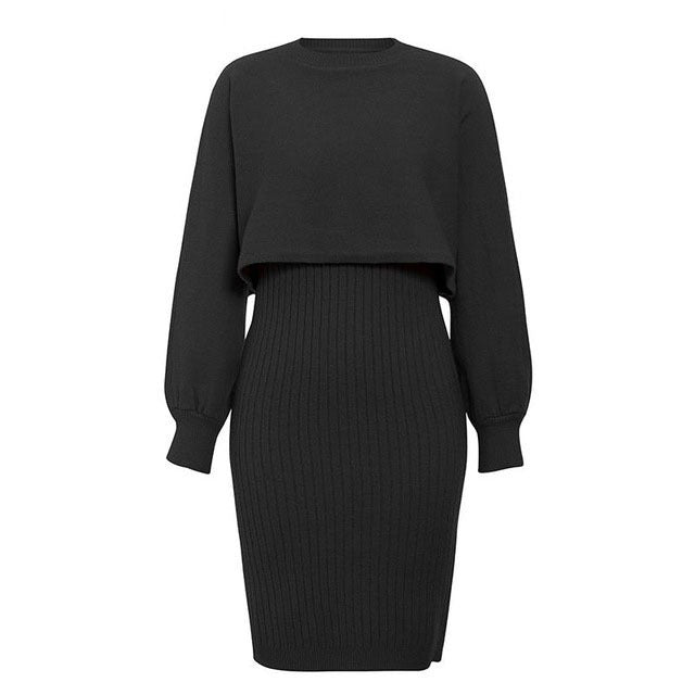Damen Strickkleid mit lässiger Cropped-Oberfläche Krohn-e