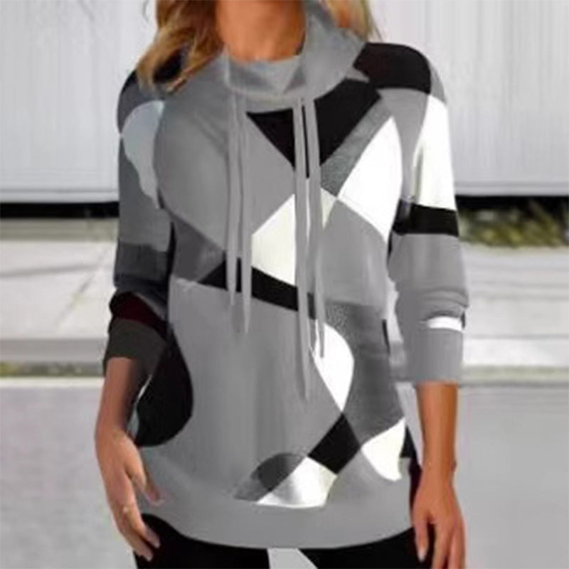 Damen Kapuzenpullover mit geometrischem Muster und hoher Passform Krohn-e