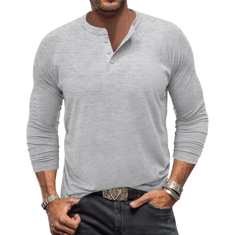 Herren Langarm T-Shirt mit Knopfleiste Krohn-e