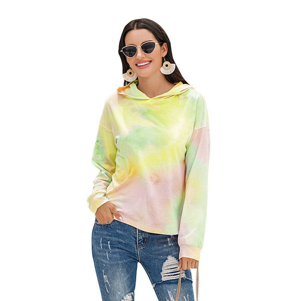 Damen lässiger Kapuzenpullover mit modernem Tie-Dye-Design Krohn-e