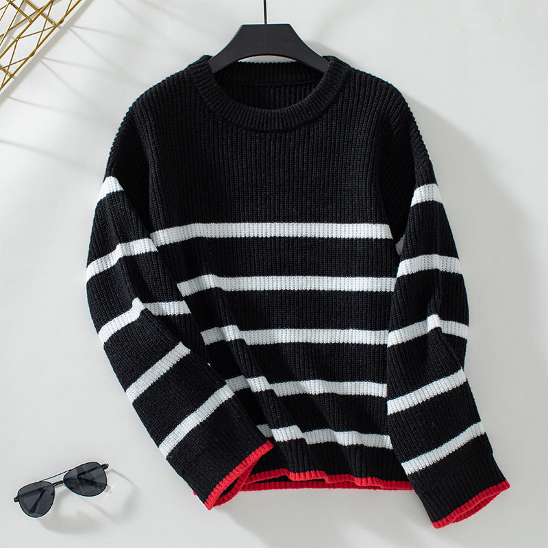 Krohn-e | Gestreifter Strickpullover Mit Weichem Material