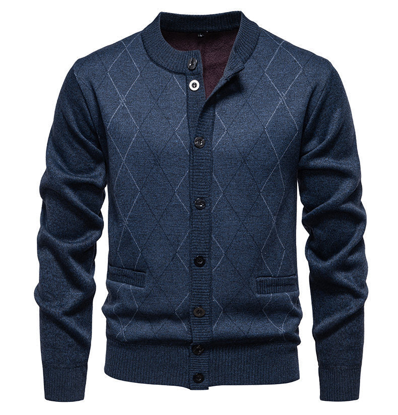 Herren stylische Strickjacke mit diamantförmigem Muster Krohn-e