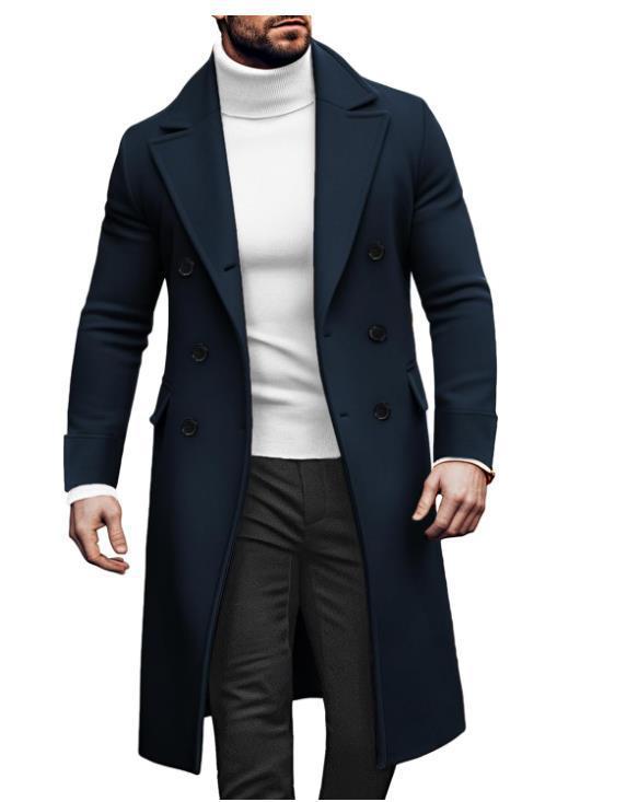 Herren eleganter Doppelmantel mit breitem Revers und praktischen Taschen Krohn-e
