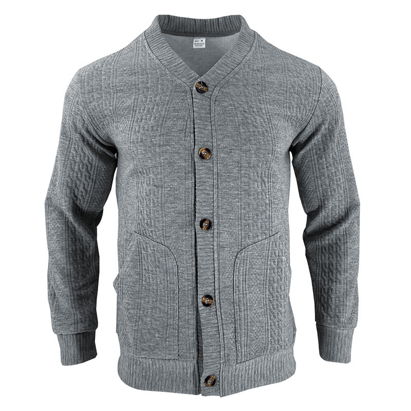 Herren Strickjacke mit hochwertigem Strukturmuster und modernen Knöpfen Krohn-e