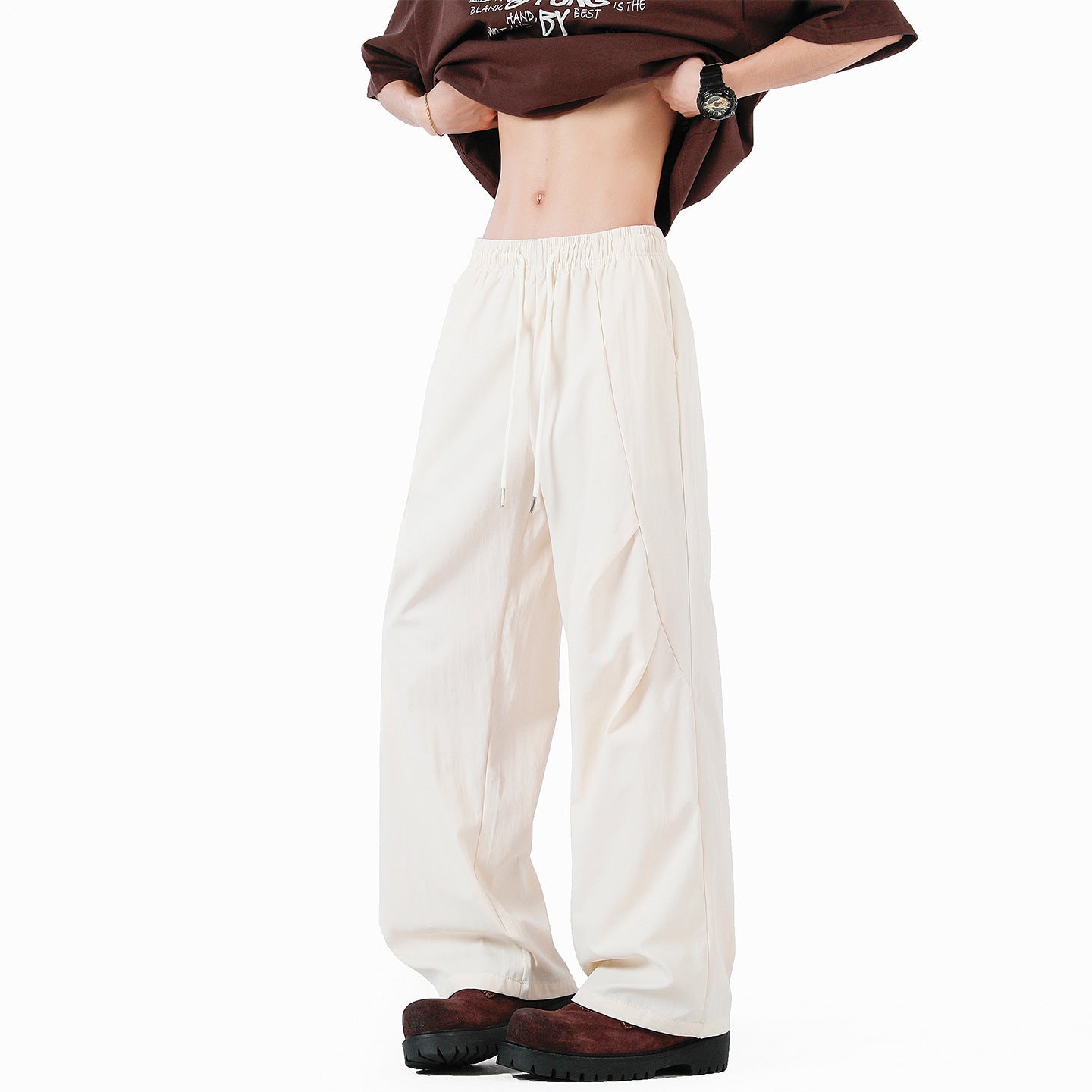 Unisex elegante Freizeithose mit hohem Bund und lockerer Passform Krohn-e